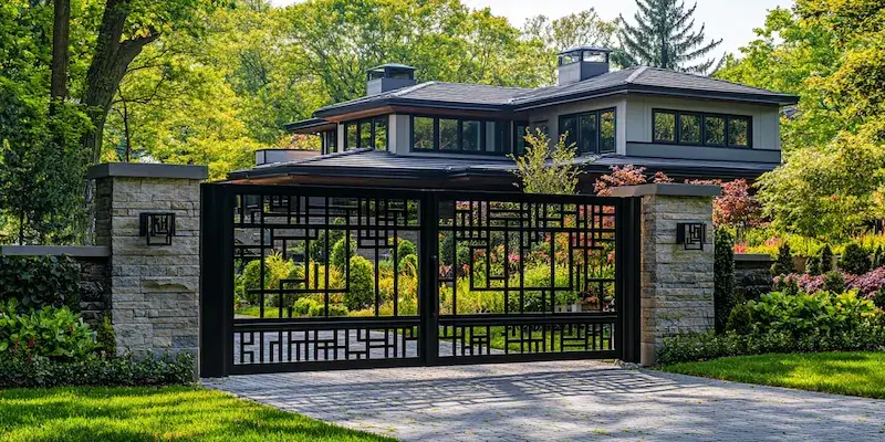 Moderne Gartengestaltung mit Zäunen aus Polen